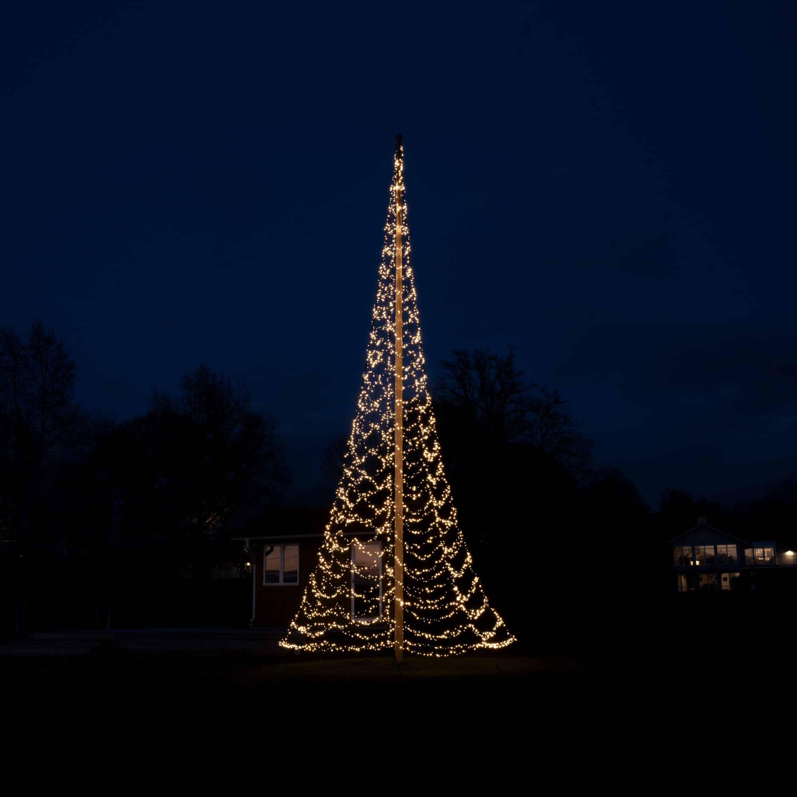 App styret Glimma julebelysning, varm hvid og multicolor til flagstang - Billede 2